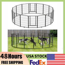 Dog Playpen 8/12/16Panels 24  32" 40" Pet Fence Puppy Kennel Exercise Pen Outdoo
