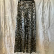 Windsor NWOT Sequin Leopard Print Wide Leg Pants High Waist Sparkle Glam Chic M