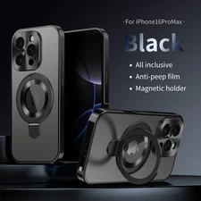 For iPhone 16 Pro Max 15 14 13 12 Magnetic Stand 360 Privacy Screen Protect Case