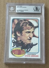 STEVE GROGAN SIGNED 1976 TOPPS RC BECKETT BAS NEW ENGLAND PATRIOTS