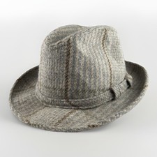 Vintage 50s Adam New York Hat Men M 7 1/8 Gray Wool Fedora Tweed Wool USA Union
