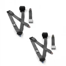  D Truck 1966-71 Airplane 3pt Charcoal Retract Bucket  Seat Belt Kit-2 Belt 