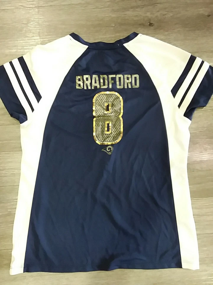 CAMISA/JERSEY MUJER SAINT LOUIS RAMS #8 SAM BRADFORD BLING TALLA XL  Foto 2 de 2