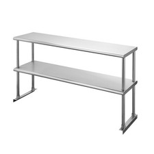 Hally Double Overshelf of Stainless Steel 12'' x 48'' Weight Capacity 380lb, ...