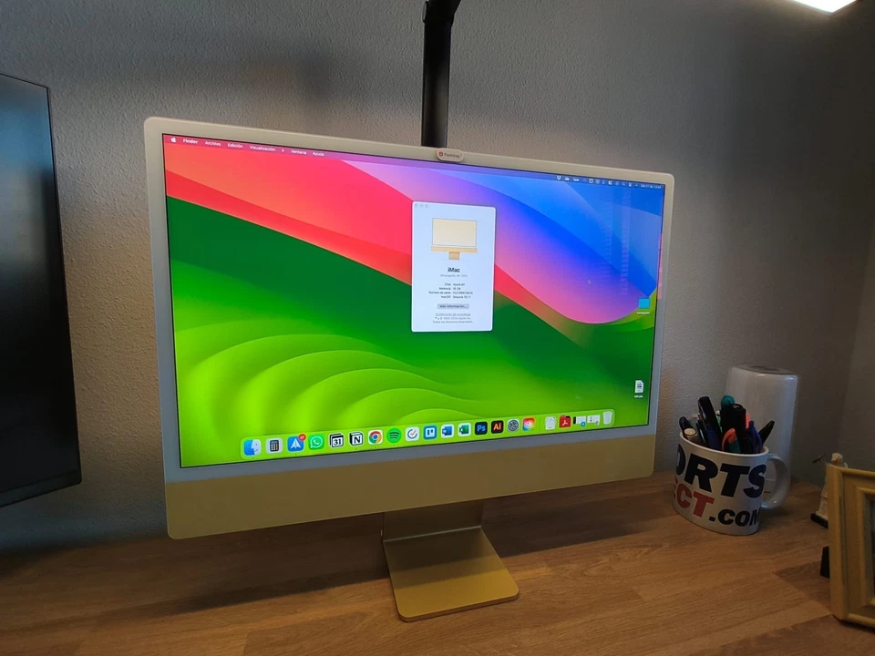 iMac 24" M1 (2021) Amarillo – 16 GB RAM / 512 GB SSD - Imagen 2 de 4