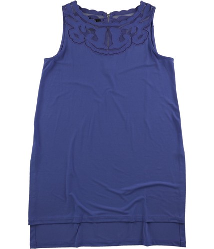 Alfani Womens Embroidered Tunic Tank Top, Purple, Small