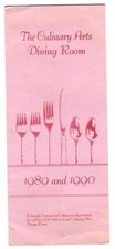 Culinary Arts Dining Room Menu 1989 Scottsdale Community College Arizona