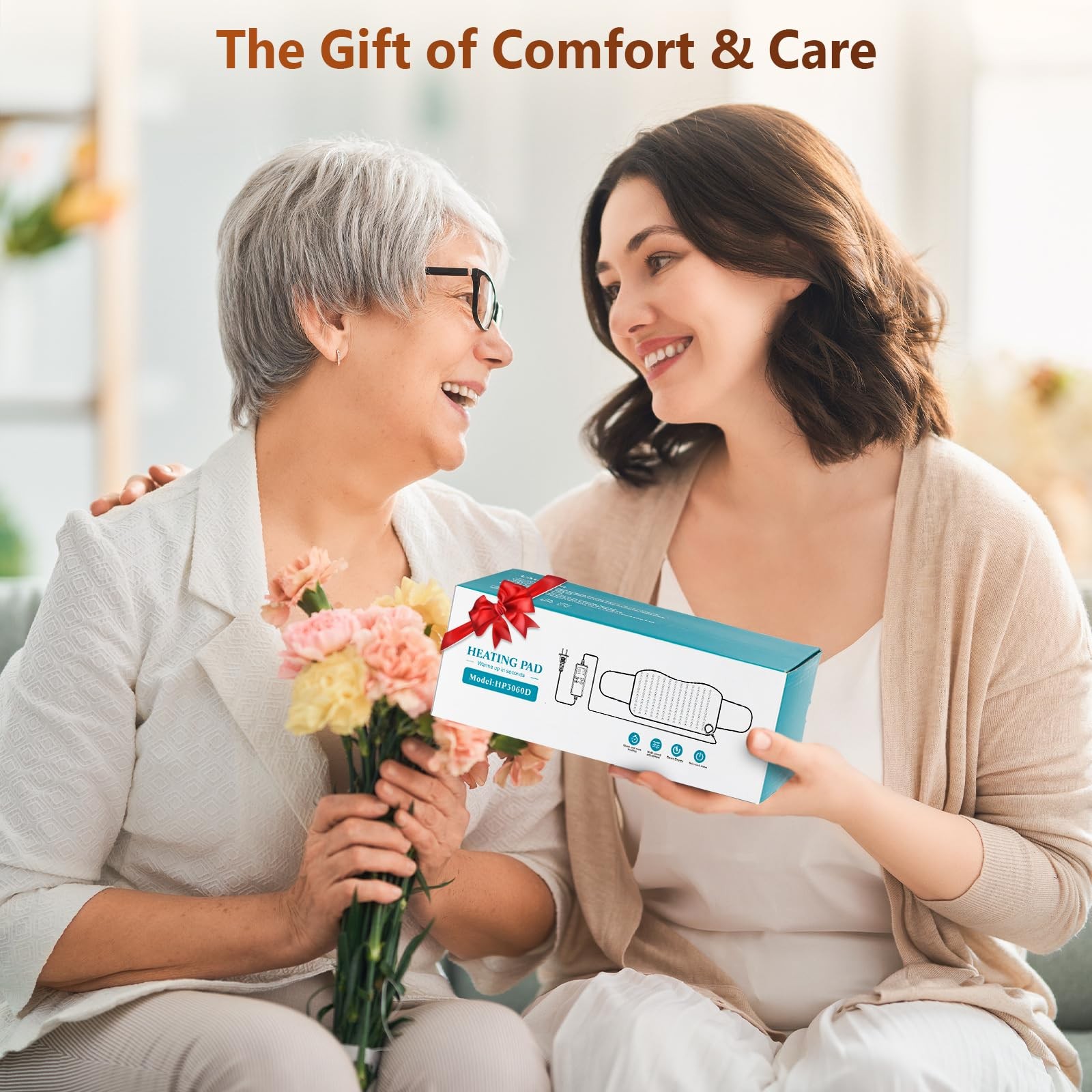 Best Heating Pad for Back Pain Relief Upgraded 12"x24"+26'' Extra Large Period