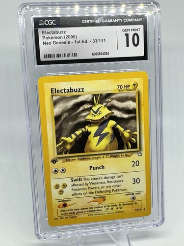 Electabuzz (1st Edition) graded CGC 10 for sale on eBay