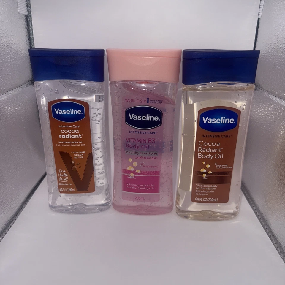 3pack Vaseline Intensive Care Cocoa Radiant for Glowing Skin Body Gel Oil 6.8Oz - Image 2 of 4