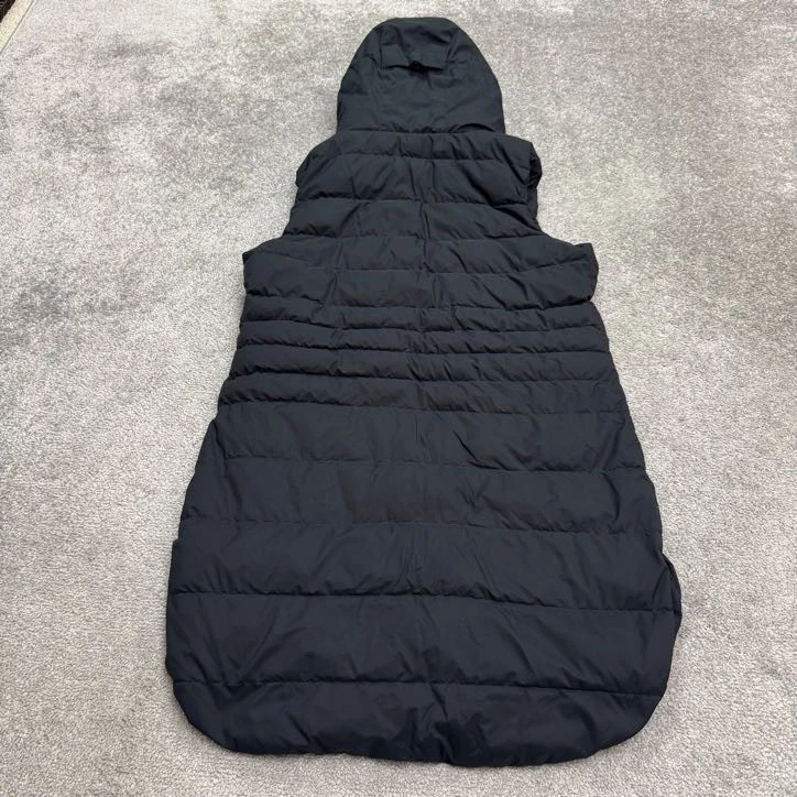 Prana Down Insulated Puffer Quilted Hoodie Vest Men Small Black Snap Zip Outdoor - Image 2 of 4