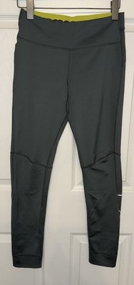 Salomon Sz Medium Green Advanced Skin Warm Base Layer Tights Running Pants EUC