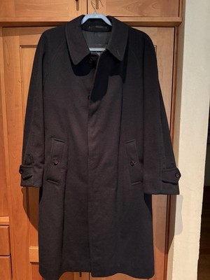 VINTAGE NAVY BURBERRYS CAR COAT - 100% CASHMERE 44L - MADE IN ENGLAND LONG COAT