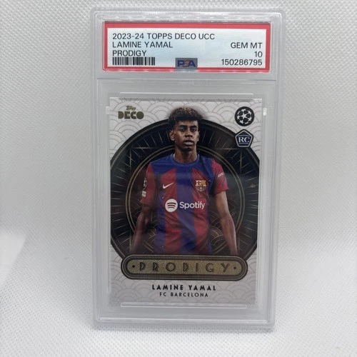 2023-24 Topps Deco UEFA Club Competitions Prodigy Lamine Yamal Rookie RC PSA 10