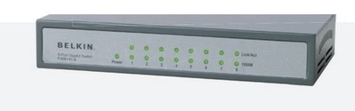 Belkin F5D5141 8-Port GE Ethernet Gigabit Switch 10/100/1000Mbps + Rackmount