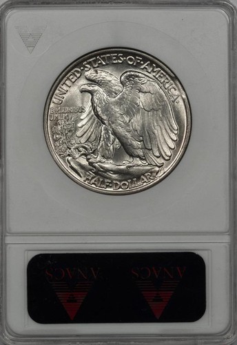 1946 ANACS MS64 Clip Walking Liberty Silver Half Dollar Mint Error Old Holder - Picture 4 of 4