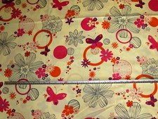 'Dune' Capella Design UK, Tissu d'ameublement rétro papillon floral coton, 2+ mt