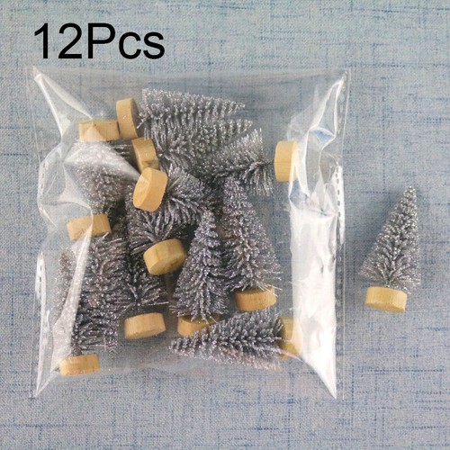 12pcs Mini Christmas Tree Ornament Small Artificial Pine Party New Year Decor - Imagen 5 de 14