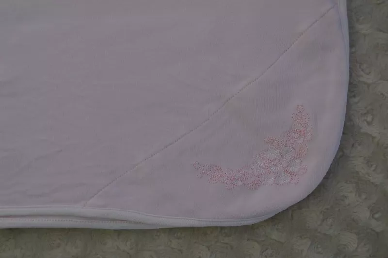 Little Me Pink Floral Baby Blanket Flower Embroidery at Corner Security Lovey