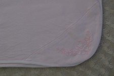 Little Me Pink Floral Baby Blanket Flower Embroidery at Corner Security Lovey