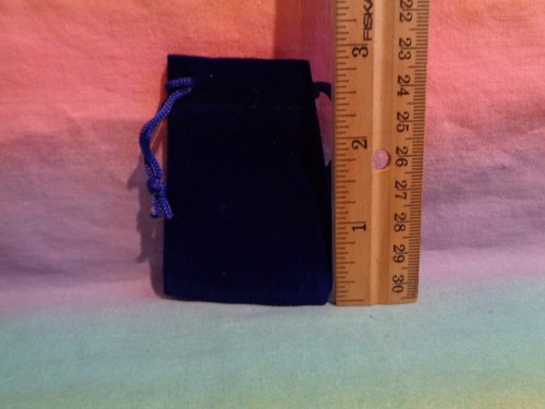 10 Blue Velvet Jewelry Pouch Drawstring Travel Gift Bag 2" X 3" - Imagen 4 de 5