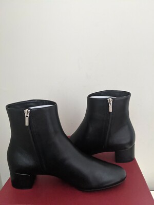 SALVATORE FERRAGAMO Figaro Black Ankle Boots Size 9 NIB | eBay