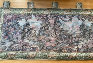 Large Vintage Fine Wall Tapestry 6’7” X 35” 45% cotton 55% poly. French Country