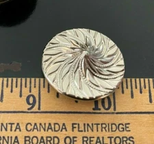 silver tone shiny buttons metal 1 1/8" - 28mm large pointed center 5pcs