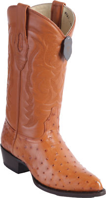 LOS ALTOS HONEY GENUINE FULL QUILL OSTRICH J-TOE WESTERN BOOT D 990351