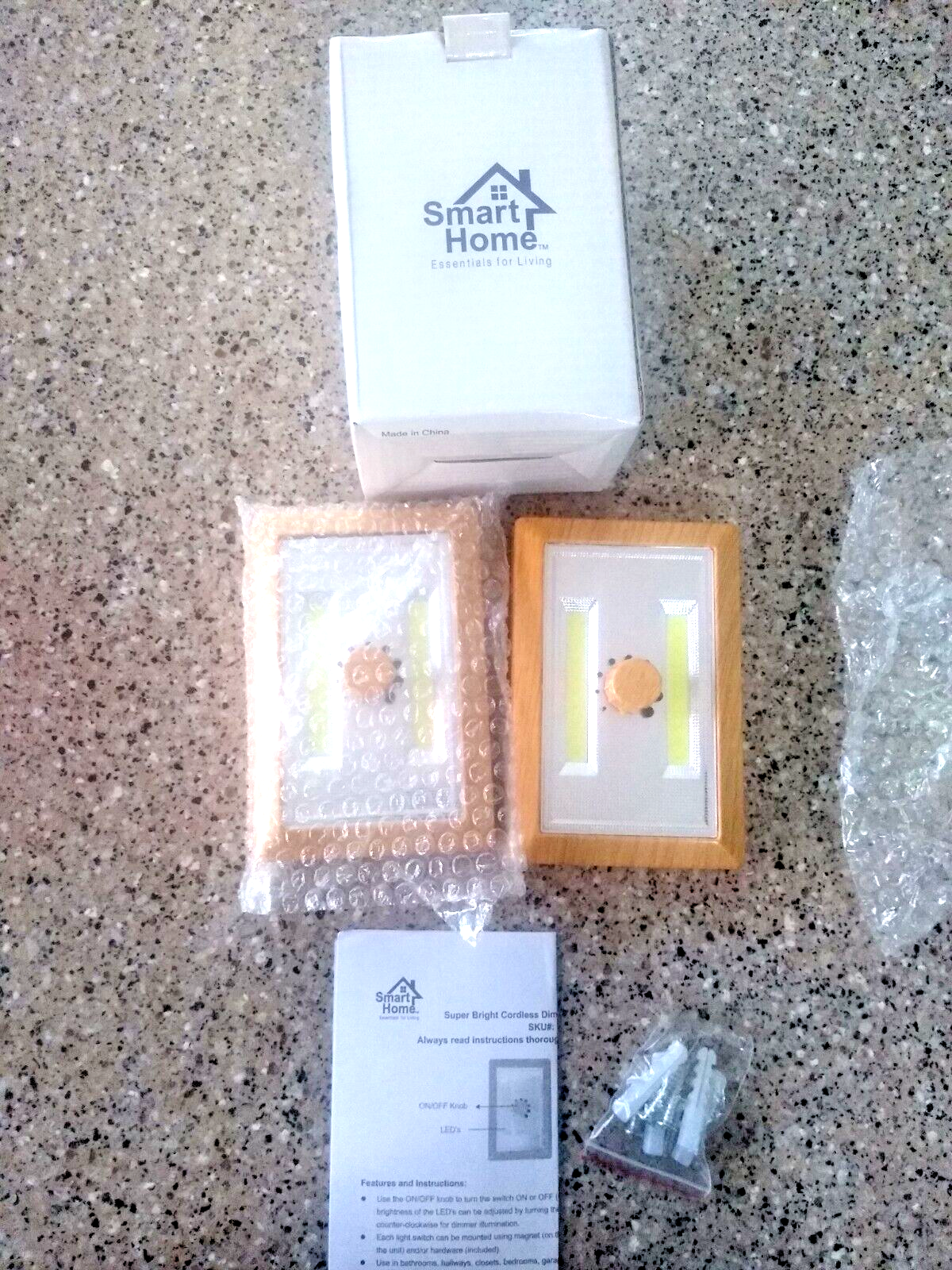 Smart Home Super Bright Cordless Light Switch Set SKU# 000RQ8 Dimmer retro style-image