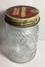 Vintage 1 lb. Jumbo Peanut Butter Jar Frank Tea & Spice Co.   Original LId