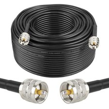 CB Coax Cable 150FT, RG58 PL259 Coaxial Cable UHF Male to UHF Male Cable for CB
