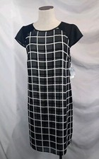 NWT Gabby Skye Dress Women's Size 12 Sheath Knee Length Black & White Dress