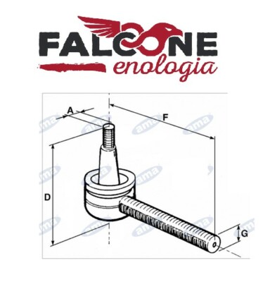 JTE345 TRW Testina sterzo Calibro conico 14 mm, Assale anteriore Dx