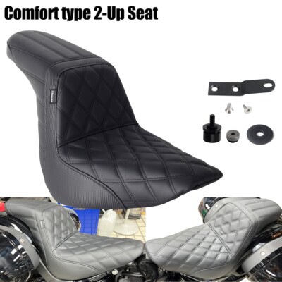 Motorcycle Black Stitching LS Gel Pad Lattice Seat for Harley FXLR/S/ST FLSB 18+