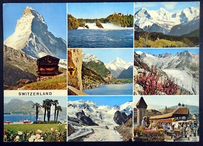 Multiple Views of Switzerland, Mountains, Rhonegletscher, Lugano, Luzern, Etc.