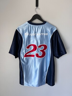 Supreme x Jordan Warm Up Jersey - Size Small - Light Blue - HF0834