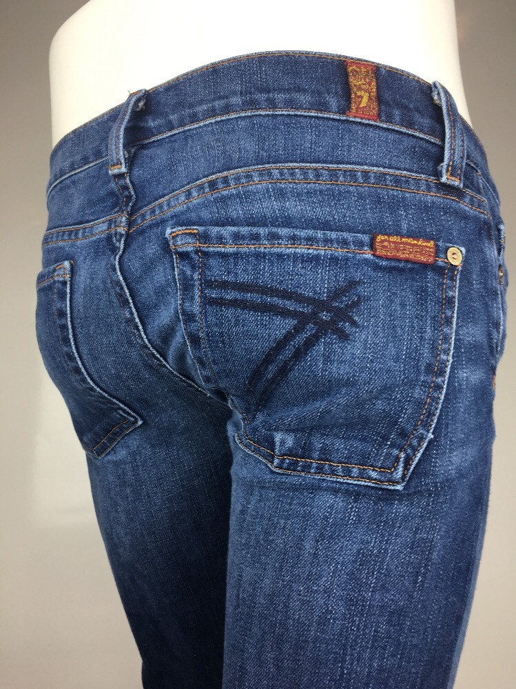 7 FOR ALL MANKIND Womens Dark Wash Jeans Sz 27 (A6-388)