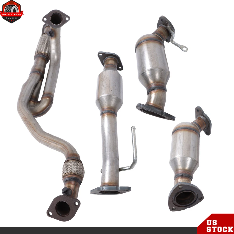 All 3 Catalytic Converters & Flex Pipe For Chevy Traverse GMC Acadia 3.6L 09-17 Foto 3 de 4