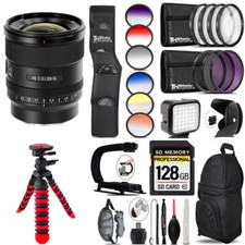 Sony FE 20mm f/1.8 G Lens LED Light -128GB Kit Bundle