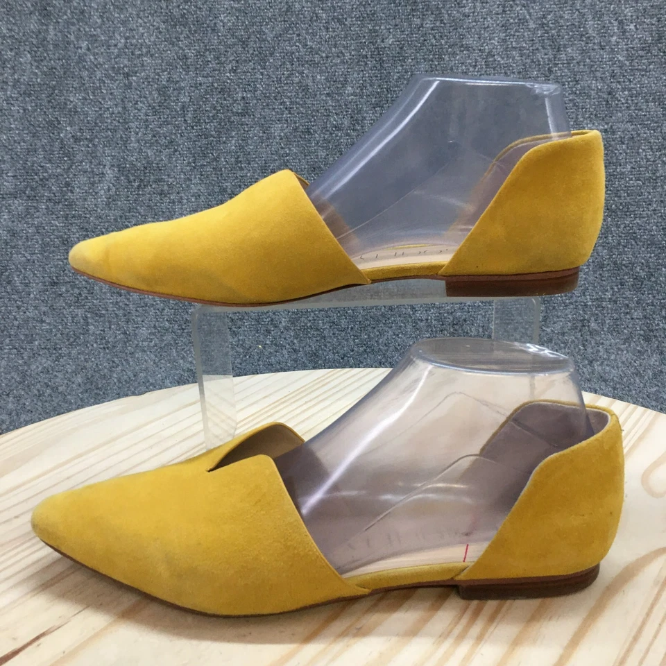Sole Society Shoes Womens 9 M Benna D'orsay Flats Yellow Leather Pointed Casual - Image 2 of 4