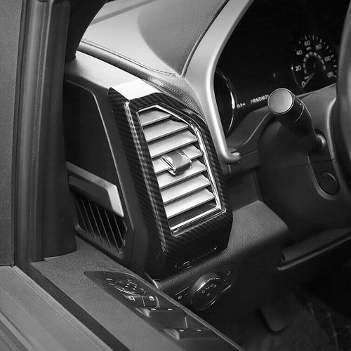 For Ford F150 F-150 2015-20 Carbon Fiber ABS Dashboard Side Air Vent Cover Trim - Picture 6 of 8