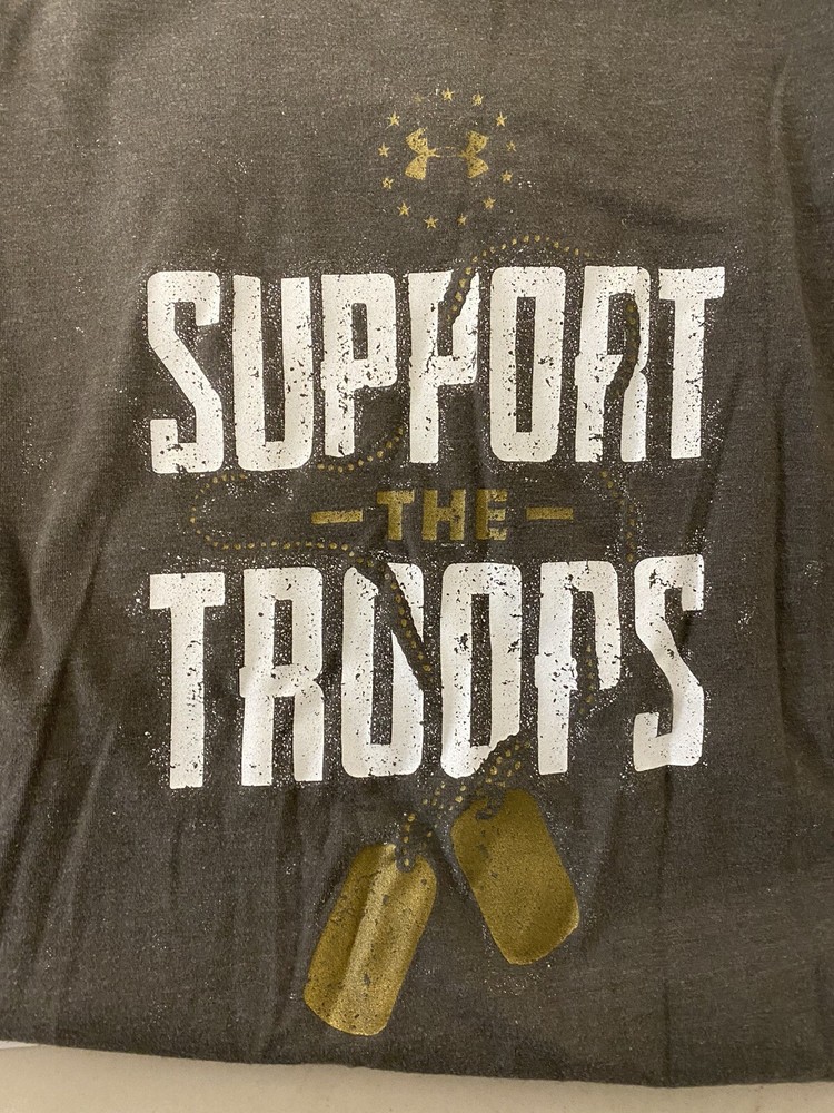 Under Armour Men's Heat Gear XL T-Shirt Support the Troops EUC