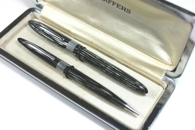 Vintage 1945 SHEAFFER'S Lifetime Triumph No 1250 Silver Black Striped Pen Pencil