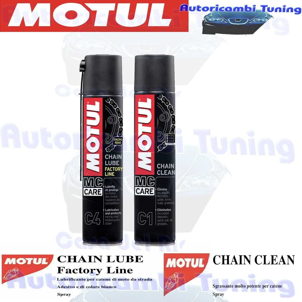 Motul C1 Kettenreinigungsset Spray 400 ML + Reinigungsbürste