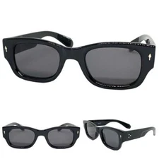 Classy Elegant Vintage Retro Style SUNGLASSES Square Thick Black Frame Dark Lens