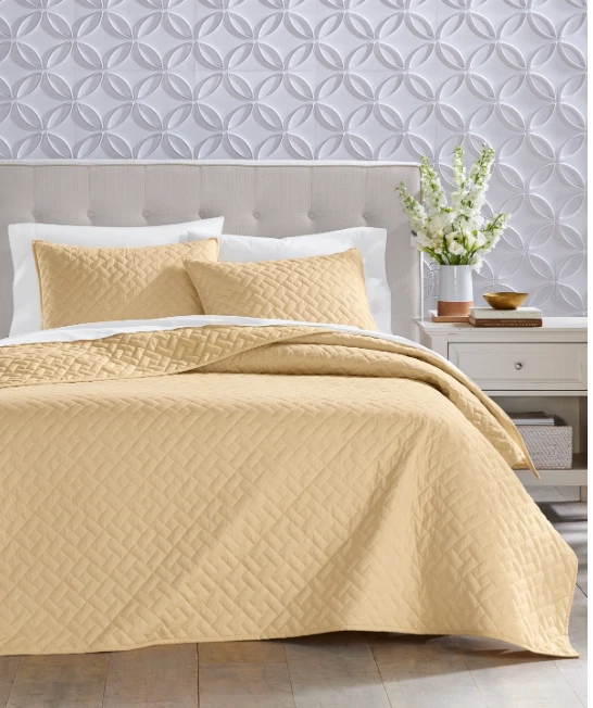 $260 New Charter Club Reversible Chambray Quilt, Bedding White - Image 2 of 4