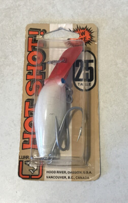 LUHR JENSEN HOT SHOT WHITE RED HEAD SIZE 25 PRE RAPALA LURE PLUG USA NEW SIWASH