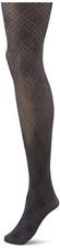 Womens Triple Plaid With Non-control Top And Reinforced Toe Tights Grey Black...