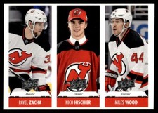 Pavel Zacha/Nico Hischier/Miles Wood 2017-18 Upper Deck Team Triples #TT-NJD